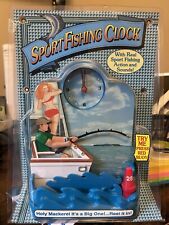 Sport Fishing Clock With Real Fishing Action and Sounds 1999   new on p  picture