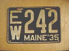 1935 MAINE LICENSE PLATE NICE  ORIGINAL Paint FORD CHEVY DODGE PACKARD PLYMOUTH picture