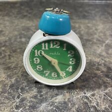 Vintage Space Age Retro Ruhla Germany GDR Small Green White Alarm Clock Working picture