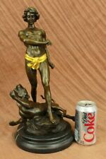 Handcrafted bronze sculpture SALE Leopard Killing Tarzan Young Patina Gold Sale picture