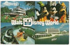 ORLANDO FL Postcard WALT DISNEY WORLD Mickey Mouse/Hotel/Steamboat FLORIDA 1984 picture