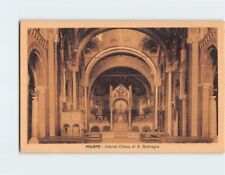 Postcard Interno Chiesa di S. Ambrogio Milan Italy picture