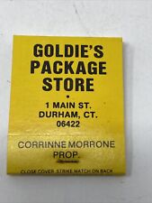 Goldie's Package Store Durham CT VTG Matches Matchbook picture