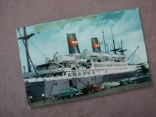 Vintage Great Harbor Yokohama Japan SHIP Cars Postcard RPPC picture
