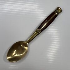 Thailand Brass Wood Inlay Vintage Tea Spoon picture