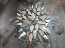 Huge lot of 44 Archaic Indian Arrowheads Authentic Native American Artifacts  picture