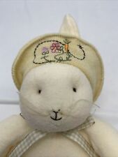 2002 Hallmark Bunnies By The Bay Collectible Plush Bunny Rabbit With Hat Yellow picture