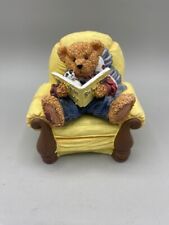 Vintage Decoration Blue Jean Teddy Bear Storybook Figurine picture