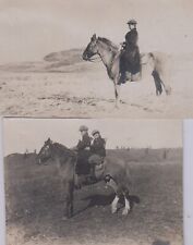 LOT 337: THREE FEMALE EQUESTRIAN COWGIRL IMAGES 1918 & 1929 SNAP SHOTS picture