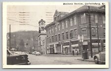 Business Section Catlettsburg Kentucky Old Cars Drug Store Street Scene 1962 PC picture