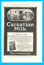 1918 WWI wartime Carnation Milk cows farmers antique PRINT AD Dairy Great War picture