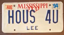 Mississippi REALTOR VANITY License Plate HOUSE FOR YOU (HOUS 4U) picture