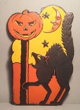 Vintage 1950's Halloween Black Cat Decoration by H.E. Luhrs. Nice picture
