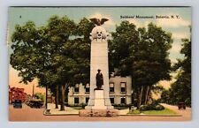 Batavia NY-New York, Soldiers Monument, Antique, Vintage c1944 Souvenir Postcard picture