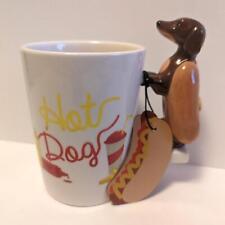 Hot Dog Mustard Dachshund Coffee Tea Mug Figural Handle Sip of Art 12 oz picture