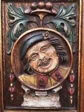Stunning Carved Medieval Style polychrome panel in wood picture
