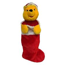 Winnie the Pooh Bear Plush Christmas Stocking Disney 3D Plush Santa Hat 22