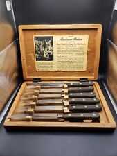vintage Ekco Ancienne Maison stainless 6 piece knife set wood box G2725 France picture