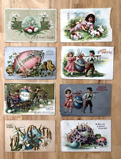 ANTIQUE CIRCA 1910 EMBOSSED LOT OF 8 EASTER POSTCARDS 7 WITH BEN FRANKLIN STAMP picture