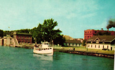 Lower Approach Of Canadian Lock Excursion Ste. Marie Michigan Vintage Postcard picture