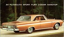 1964 Plymouth Sport Fury, original dealer postcard, Seneca Falls, NY, vintage picture