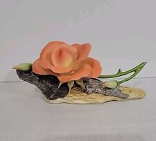 Vintage Boehm Peach Coral Bone Porcelain Rose Figurine 200-55 England picture