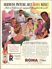 1944 WW2 beverage AD ROMA California WINE at Coral Beach Club in Bermuda 021523 picture