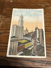 1932 New York City NY Postcard - Looking Up Park Row picture