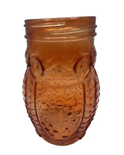 Amber Orange Owl Mason Jar picture