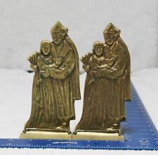 BOOKENDS Vintage pair of Brass Christian Religious Figures made in Korea picture