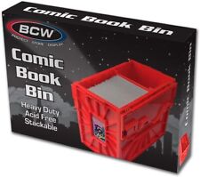 1 BCW Red Short Comic Book Bin - Heavy Duty Acid Free Plastic Stackable Box  picture