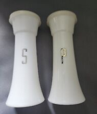TUPPERWARE 6” Tall Hourglass White Salt & Pepper Shakers #718 READ  picture