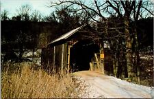 Postcard Gurnsey Cambridge Co. Armstrong Mill Covered Bridge Salt Fork Lake UNP picture