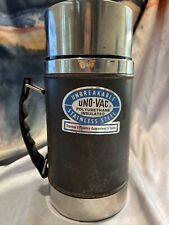 Uno-vac Wide Mouth Thermos Polyurethane Stainless Steel Unbreakable Vtg picture