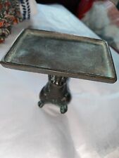 RARE HTF ANTIQUE EARLY 1900 RABBIT CAST IRON CANDLE HOLDER SOAP DISH RARE picture