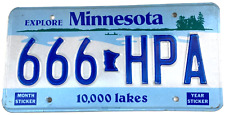 Vintage Minnesota 1987 License Plate Auto Man Cave 666 HPA Wall Decor Collector picture