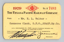 1929 THE TEXAS & PACIFIC RAILWAY CO. RAILROAD PASS picture
