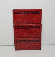 Vintage Stewart Clipper Plate Tins No 90-Lot Of 3 Flexible Shaft Co picture