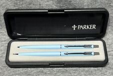 NOS Vintage 1986 Parker Classic Baby Blue Ball Point Pen and 0.9MM Pencil Set picture