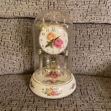 Waltham Anniversary Clock ROSES Porcelain Base Quartz Working Chime Westminster picture