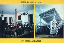 VINTAGE CONTINENTAL SIZE POSTCARD JUDGE PARKER'S COURT & HANG FT. SMITH ARKANSAS picture