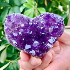 257g Natural heart-shaped amethyst gemstone quartz cluster crystal sample picture
