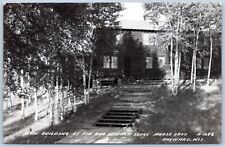 Postcard RPPC Hayward WI Main Building At Fin And Feather Lodge Moose Lake R50 picture