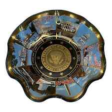 VTG Houze Glass Art Washington D.C. Presidential Seal Candy Dish Plate Memorial  picture