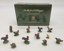 Lang & Wise Folk Art Villages 12 Chickens Meadowbrook Farm Accessories Vtg 1996 picture