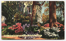 Vintage Postcard GA Georgia Brunswick Court House Square Azaleas in Bloom -3355 picture