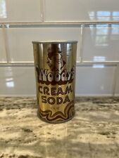 Vintage Woody's Cream Pull Tab Steel Soda Pop Can picture