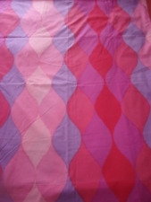 RARE Vtg MCM 60's MOD Cannon Seven Seas Purple Red Pink Full Flat Sheet Fabric picture