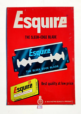Vintage Esquire The Sleek Edge Blade Advertising Tin Sign Board Grooming TS281 picture