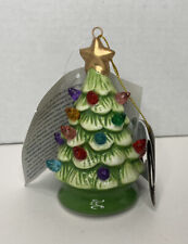 Lit Ceramic Retro Christmas Tree Ornament - Wondershop Green Light Up picture